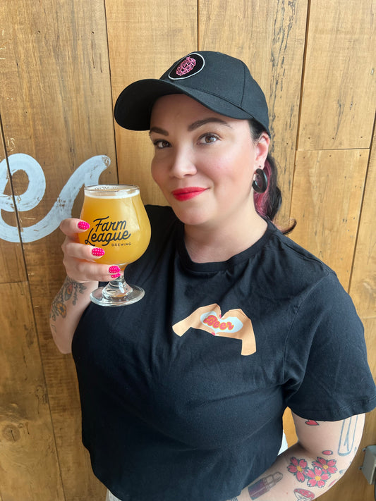 Short Sleeve Heart Beer Crop